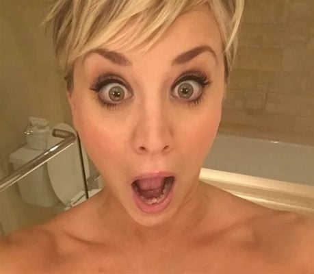 exposes Kaley breast cuoco her